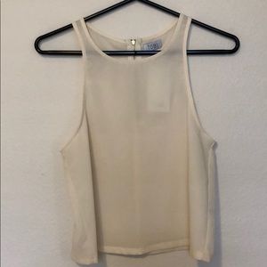 Tobi white tank with zipper in back